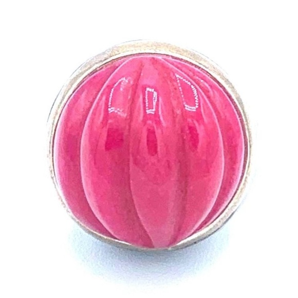 HUGE Vintage Sterling Silver Carnelian Gem Stone Dome Ring US size 7 - Picture 4 of 16